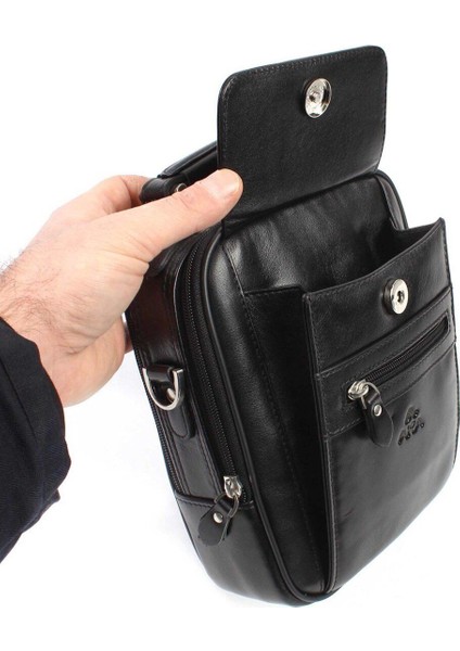 Düz Siyah Deri Portföy Çantası, Şık ve Kullanışlı Tasarım, Zarif ve Dayanıklı Seçim