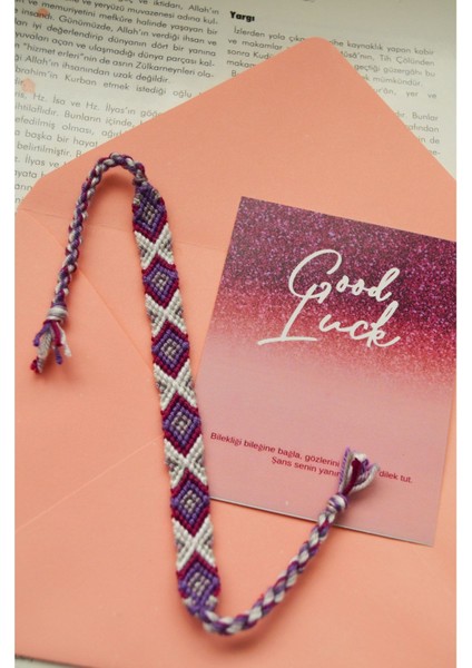 Mor Dokuma Bileklik, El Emeği, Ayarlanabilir, Kalıcı Renkler, Unisex