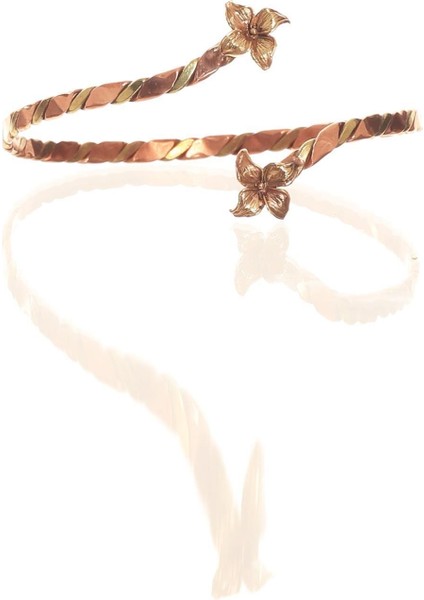 El Yapımı Bakır Kol Aksesuarı, Çiçek Desenli Ayarlanabilir Model indirimleri