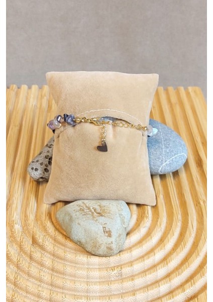 Mavi Doğal Taş El Yapımı Kadın Bileklik, Zarif ve Şık Takı Seçeneği fırsatları