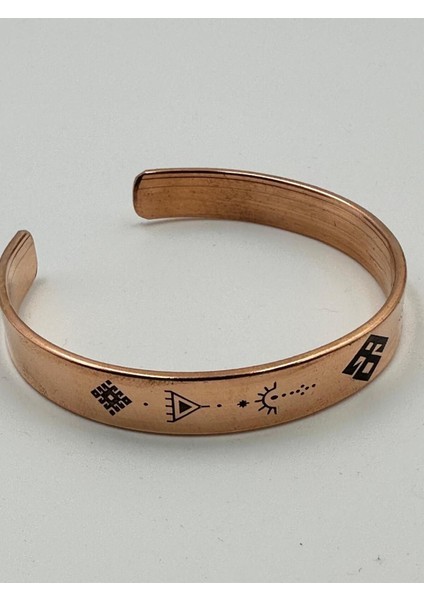 Mavi Zeolit Taşlı Saf Bakır Bileklik, Anadolu Elinde Bolluk ve Bereket Simgesi fırsatları