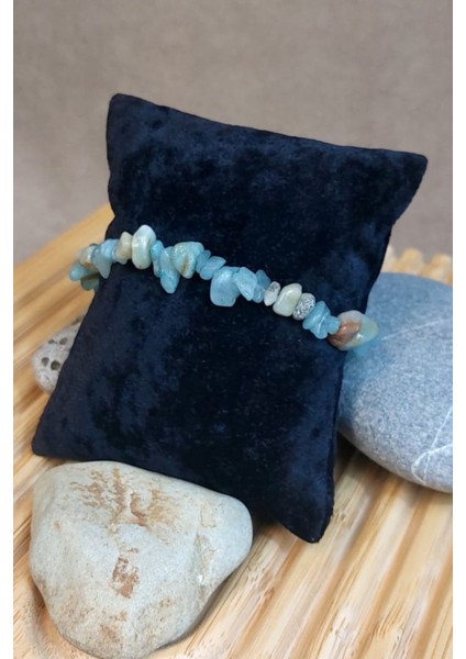 Mavi Amazonit Taşlı El Yapımı Kadın Bileklik, Şık ve Doğal Takı Seçeneği