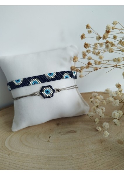 Lacivert Miyuki Nazar Bileklik, Şık ve Enerjik Aksesuar.