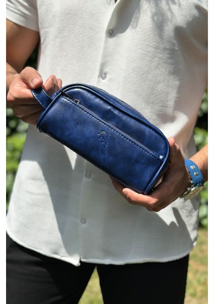 Lacivert Erkek Set: El Çantası, Cüzdan, Kemer ve Kartlık Kombini modelleri