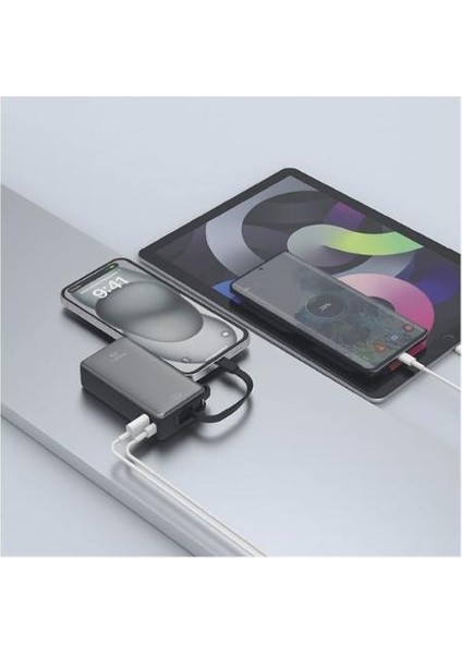 PW-109 10000MAH 22.5W Süper Hızlı Şarj Powerbank Type-C Dahili Kablo, 3 Cihaz Şarj Desteği fiyatları