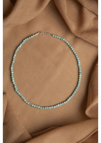 Doğal Amazonit Taşlı, Fasetli, Renkli Kolye, Zarif Takı Parçası fiyatları