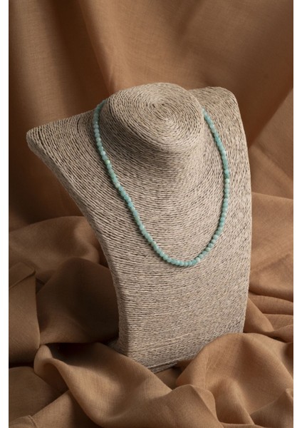 Doğal Amazonit Taşlı, Fasetli, Renkli Kolye, Zarif Takı Parçası fırsatları