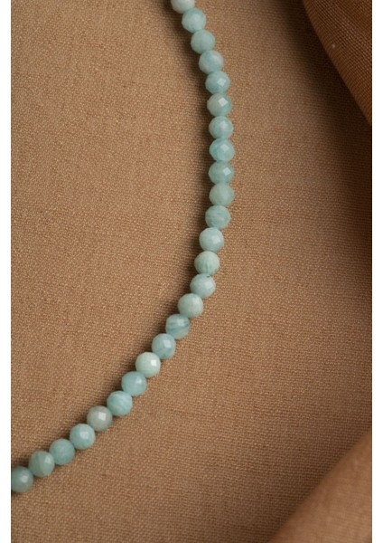 Doğal Amazonit Taşlı, Fasetli, Renkli Kolye, Zarif Takı Parçası indirimleri