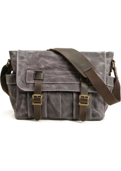 Mumlu Kanvas Postacı Çanta, Su Geçirmez, Koyu Gri, Çok Renkli, Şık ve Dayanıklı