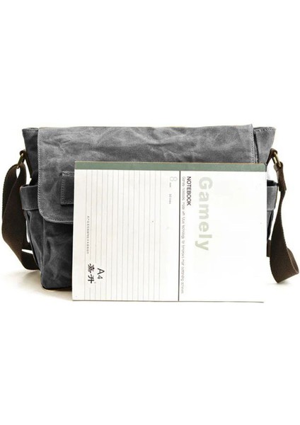 Mumlu Kanvas Postacı Çanta, Su Geçirmez, Koyu Gri, Çok Renkli, Şık ve Dayanıklı