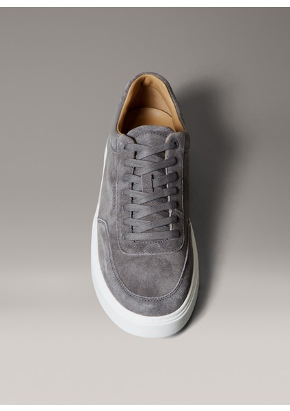 Inek Derisi Antrasit Erkek Günlük Ayakkabı Clean Cup Low Laceup Oxf Su fırsatları