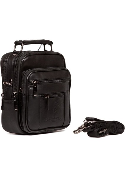 Küçük Hakiki Deri Erkek El ve Omuz Çantası Siyah 15X18CM modelleri