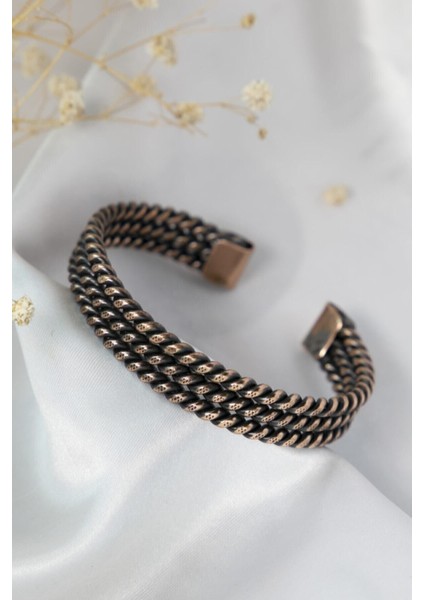 El Yapımı 3'lü Saf Bakır Bilezik, Manyetik Alan, Şifa ve Şıklık Sağlayan Tasarım modelleri