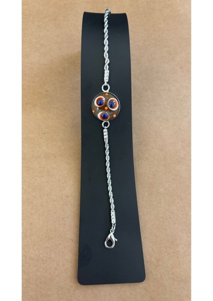 Gri Murano Cam Boncuk Bileklik, Şık ve Zarif Tasarım, El Yapımı Takı.