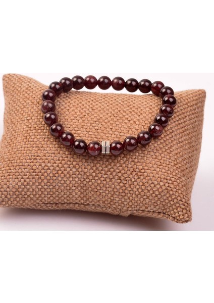 Bordo Lal Taşı Bileklik, 7 mm Şık ve Doğal Taş Tasarımıyla Tarzınıza Zarif Dokunuş