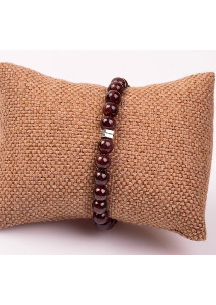 Bordo Lal Taşı Bileklik, 7 mm Şık ve Doğal Taş Tasarımıyla Tarzınıza Zarif Dokunuş fiyatları