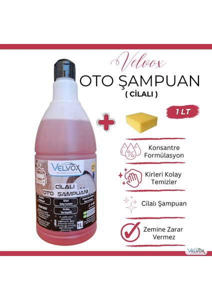 Cilalı Oto Şampuanı Oto Köpüğü 1000 Ml + Sünger , Oto Köpük, Araç Şampuanı, Araç Köpüğü