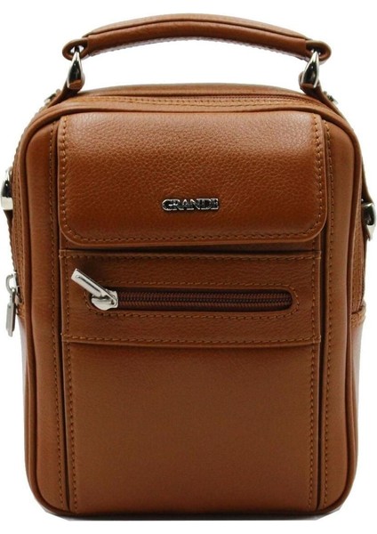 Kahverengi Deri Erkek El Çantası, Şık ve Kullanışlı Tasarım.