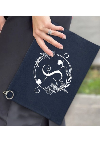 Kişiye Özel Harfli Lacivert Portföy Çanta, 30X21CM, Astarlı, Baskılı El ve Organizer Çanta fiyatları