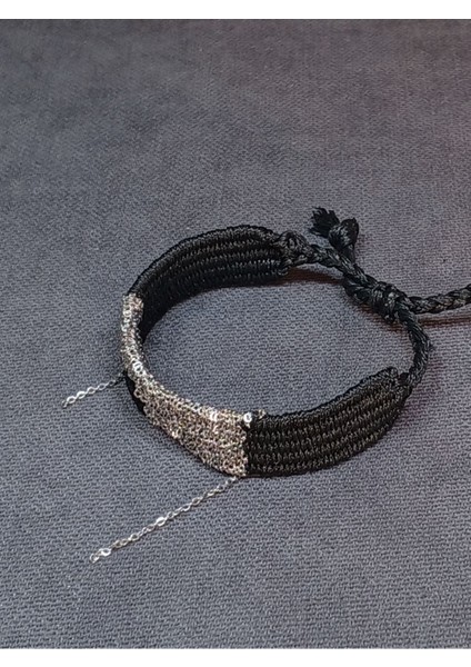 El Yapımı Siyah Özel Tasarım Örme Paslanmaz Çelik Bileklik modelleri