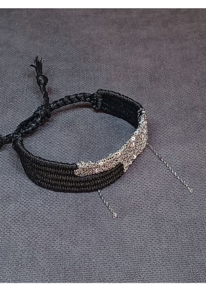 El Yapımı Siyah Özel Tasarım Örme Paslanmaz Çelik Bileklik fırsatları