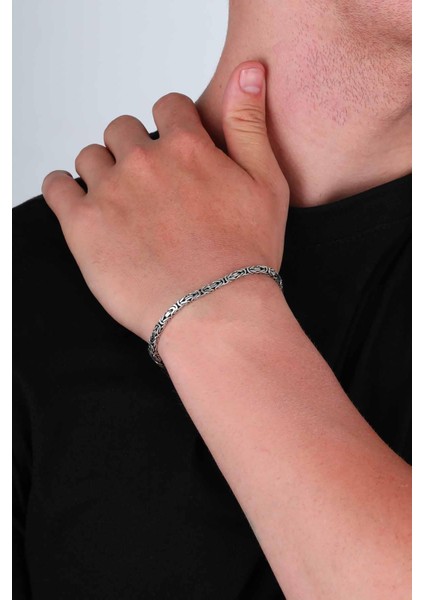 925 Ayar Gümüş 3 mm Kare Kral Erkek Bileklik fiyatları