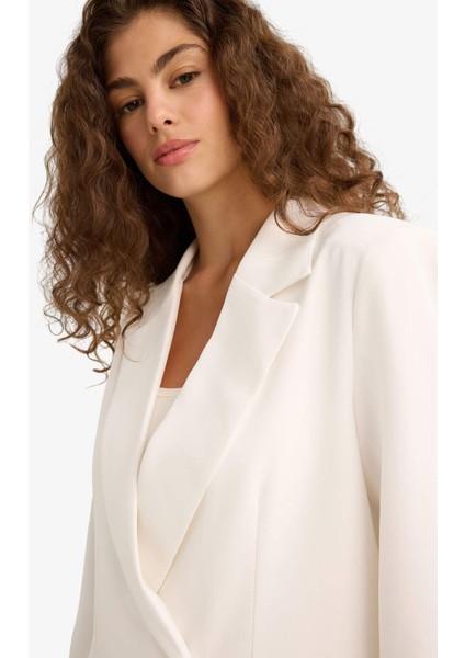 Fitted Ceket Yaka Tafta Krep Blazer Ceket F8035AX25AU fırsatları