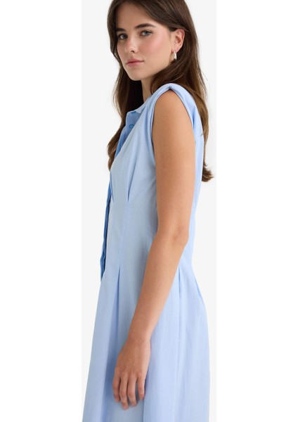 Flare Fit Poplin Kolsuz Midi Elbise F7301AX25AU indirimleri