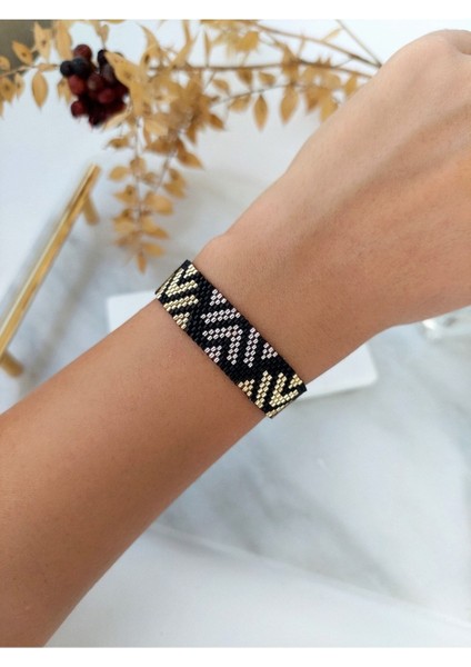 Şık Siyah Miyuki Bileklik, Zarif Takı, El Işçiliği, Hediye Seçeneği