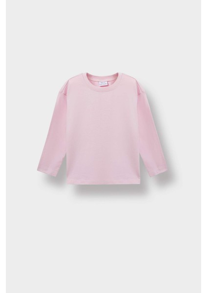 Kız Bebek Bisiklet Yaka Uzun Kollu Tişört E8355A525AU