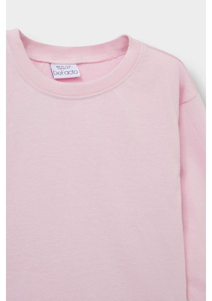 Kız Bebek Bisiklet Yaka Uzun Kollu Tişört E8355A525AU fiyatları