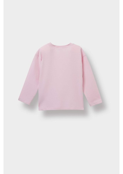 Kız Bebek Bisiklet Yaka Uzun Kollu Tişört E8355A525AU modelleri