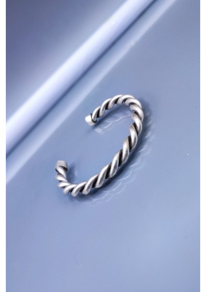 El Yapımı Ayarlanabilir Bakır Bileklik, Gümüş Kaplama Şifalı ve Sarmal Tasarım