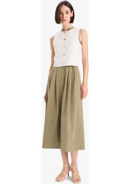 Fitted Bisiklet Yaka Düğmeli Yelek F6814AX25AU fiyatları