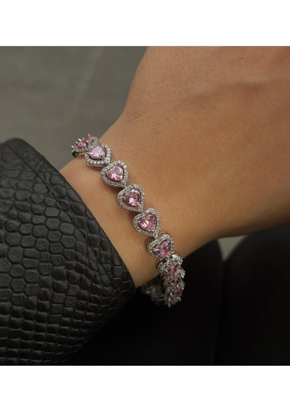 Şık Pembe Pandora Tarzı Bileklik, Zarif ve Modern Takı Hediye Seçeneği