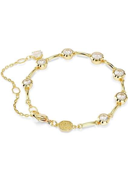 Beyaz ve Altın Kaplamalı, Yuvarlak Kesimli Şık Tenis Bileklik fırsatları