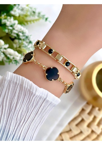 Şık 2'li Bileklik Seti, Zarif ve Modern Tasarım, Tarzınıza Renk Katacak Aksesuar.