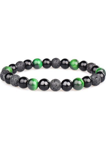 Yeşil Kaplangözü ve Lav Oniks Taşlı Bileklik, Doğal ve Şık Takı