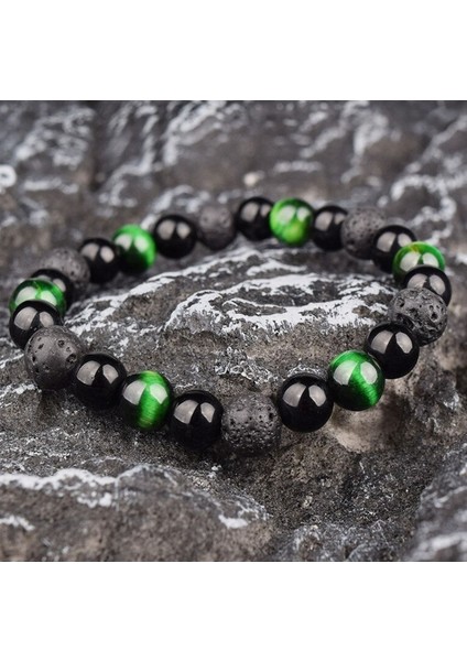 Yeşil Kaplangözü ve Lav Oniks Taşlı Bileklik, Doğal ve Şık Takı fiyatları