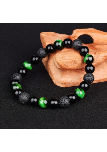 Yeşil Kaplangözü ve Lav Oniks Taşlı Bileklik, Doğal ve Şık Takı modelleri