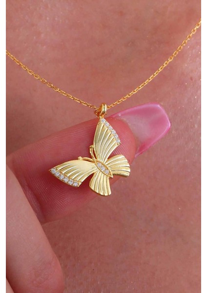 Zirkon Taşlı Altın Kaplama 925 Ayar Gümüş Kolye fiyatları