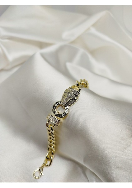 Şık Zirkon Taşlı Kaplan Figürlü Bileklik, Stil Sahibi ve Zarif Takı Seçeneği