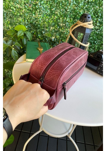 Hakiki Deri Bordo Fermuarlı El Çantası, Çok Amaçlı Ergonomik Tasarım modelleri