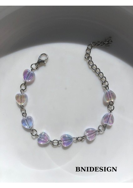 Turuncu Hologram Kalp El Yapımı Kadın Bileklik, Şık ve Renkli Takı Seçeneği fiyatları