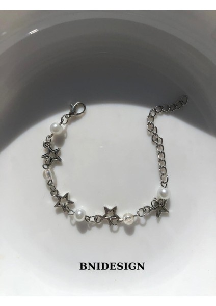 El Yapımı Inci Yıldız Bileklik, Y2K Fairycore Tarzı, Kadınlara Özel Tasarım fiyatları