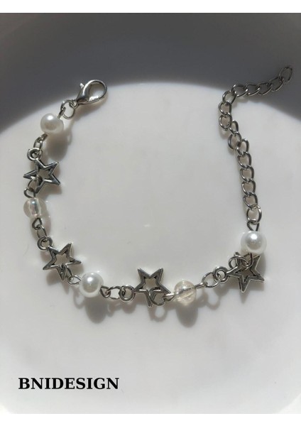El Yapımı Inci Yıldız Bileklik, Y2K Fairycore Tarzı, Kadınlara Özel Tasarım fırsatları