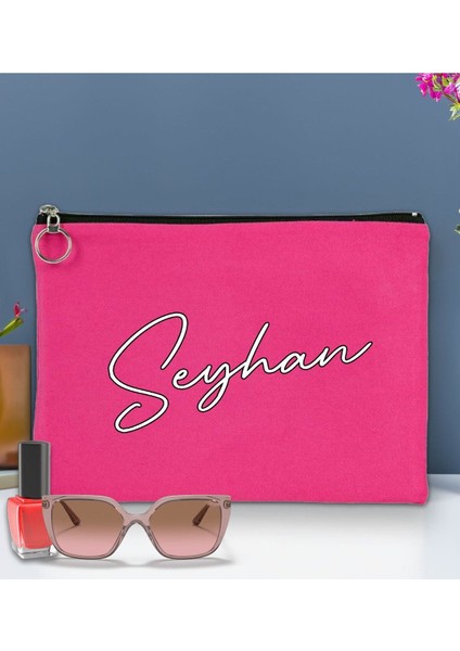 Renkli Kişiye Özel Isimli 6 Astarlı Portföy Çanta 30X21CM, Baskılı El ve Organizer Çant