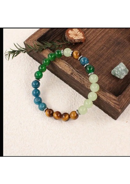 El Yapımı Doğal Taş Bileklik, Kaplan Gözü, Apatit, Yeşim, Ruhani Koruma, Şık ve Zarif modelleri