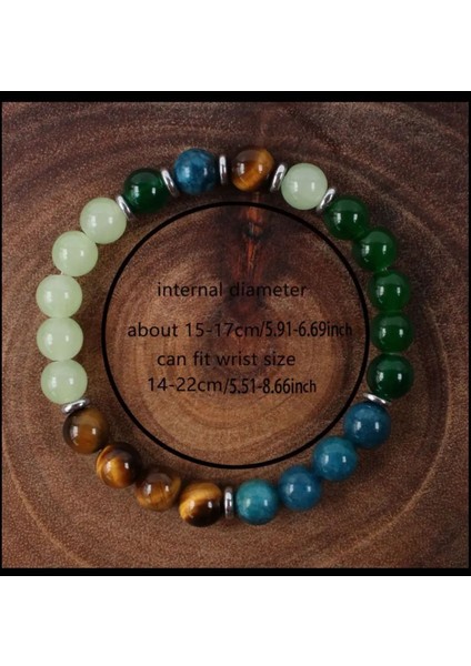 El Yapımı Doğal Taş Bileklik, Kaplan Gözü, Apatit, Yeşim, Ruhani Koruma, Şık ve Zarif fırsatları
