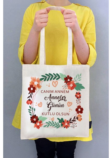 Çiçek Desenli Bebek ve Anneye Özel Şık Bez Çanta, Zarif ve Kullanışlı Tasarım
